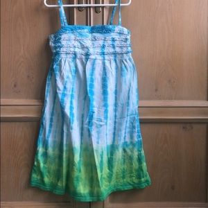 Blue and greens tie dye dress for kids